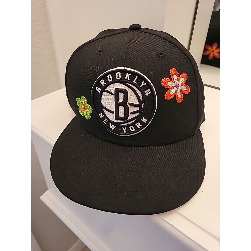 Brooklyn Nets‎ Flower Black Hat New Era Pink Bill 7 3/8